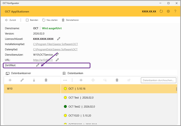 Konfigurator, Zertifikatstausch
