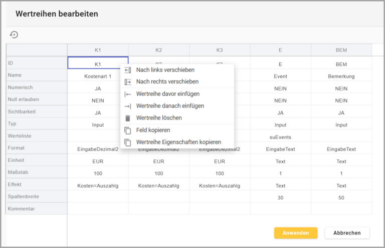 neuer Wertreihen Editor, Version 2026.04