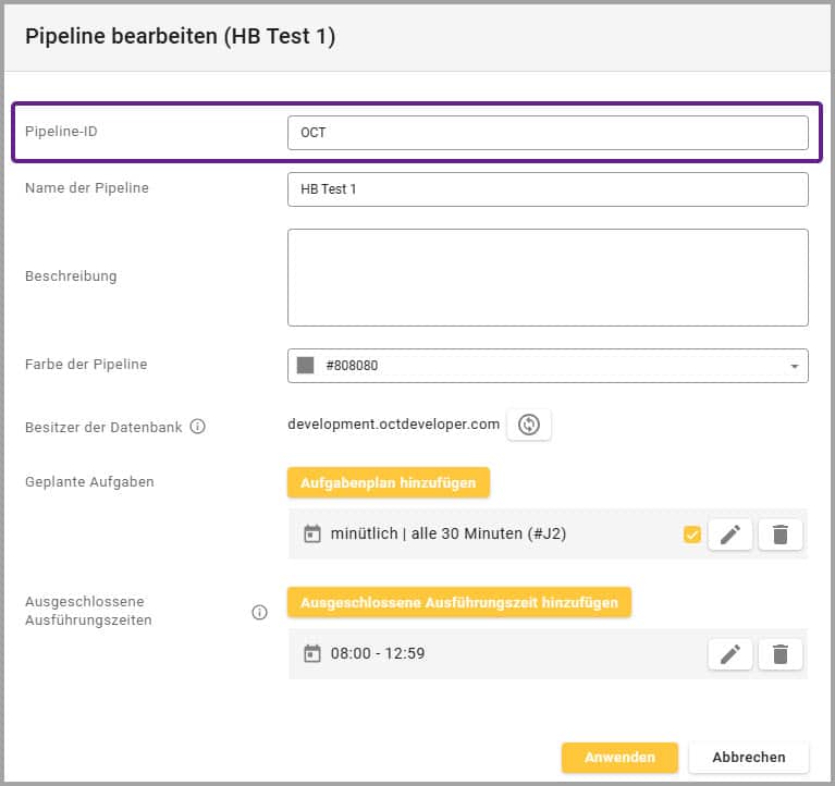 Pipeline-ID bearbeiten, Version 2026.05
