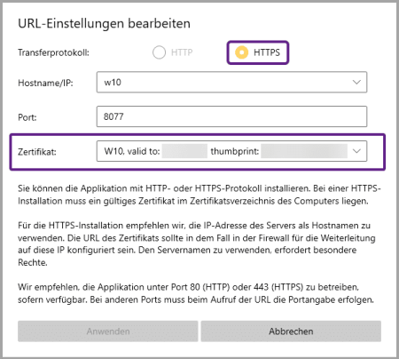 Konfigurator, Zertifikatstausch